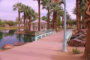 La Quinta Civic Park, with it's peaceful walkways.