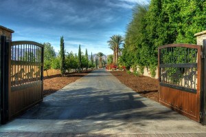 The Entry Gate to Tally Ranch, 55075 Monroe St., La Quinta, CA.