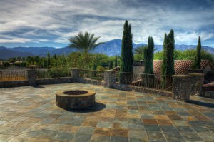 The sky deck with firepit, which is on top of the guest Casita.